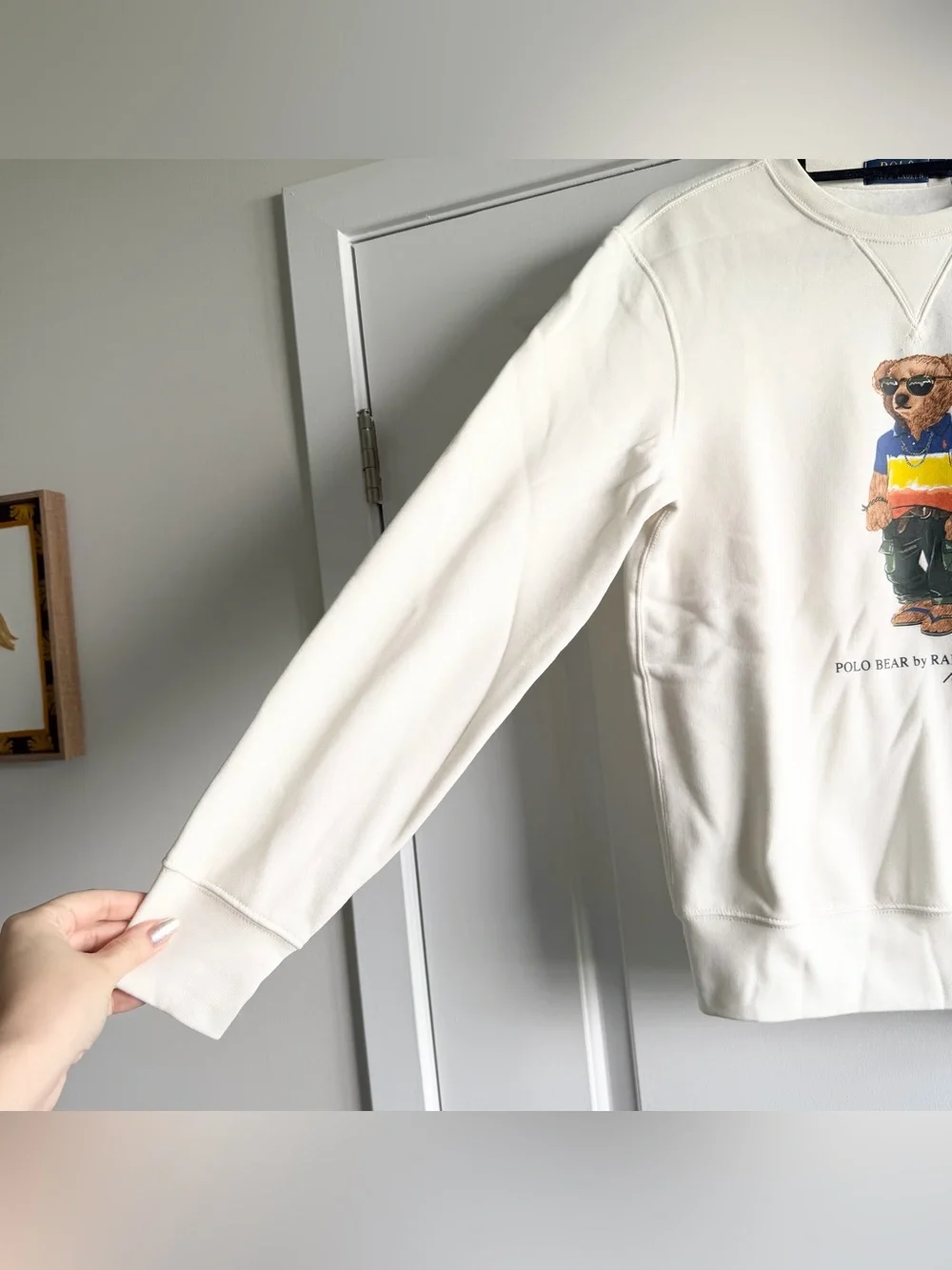 Polo Ralph Lauren White Cream Bear Sweatshirt NWT